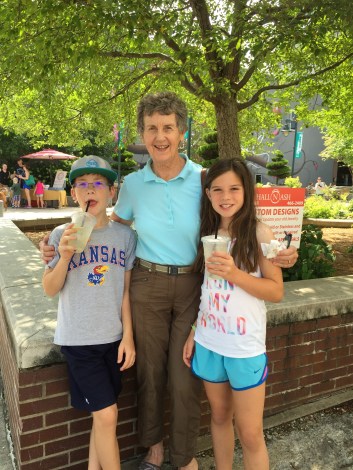 Enjoying some freshly squeezed lemon-aid in the shade